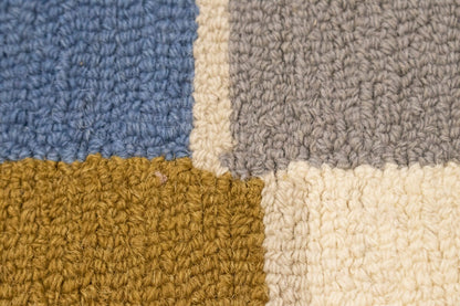 Hand-Tufted Multicolored Stripes Design Plush Rug