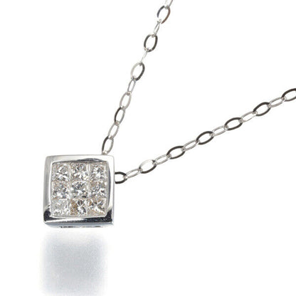 Diamond 0.20ct Mystery-setting Square Necklace