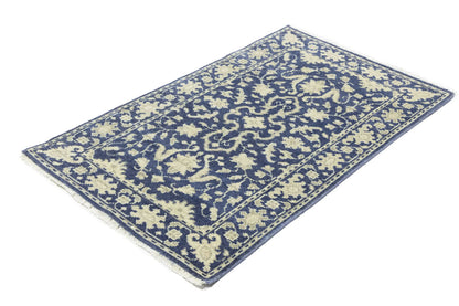 3X5 Ft Transitional Oriental Rug Muted Floral