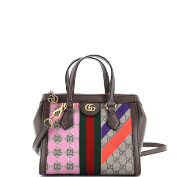 Gucci Ophidia Top Handle Tote Geometric Gg Coated Canvas Small