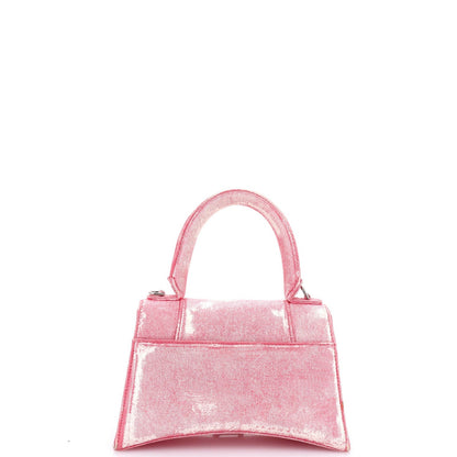 Balenciaga Hourglass Top Handle Bag Denim Printed Leather Small