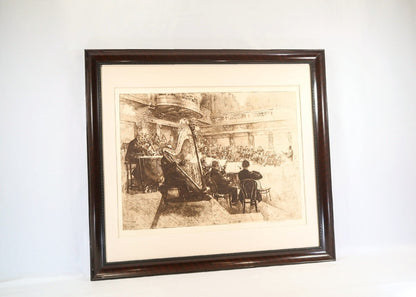 Ferdinand Schmutzer 1926 Original Etching -Wiener Philharmoniker Austrian Signed