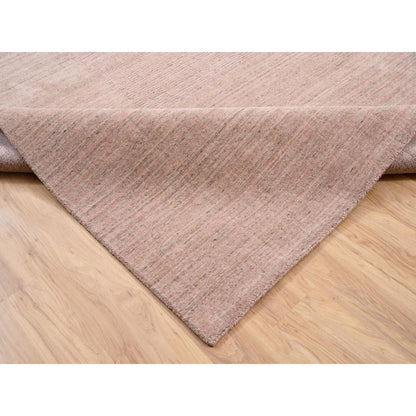 9'3"X12' Modern Design Hand Loomed Soft Wool Coral Pink Oriental Rug
