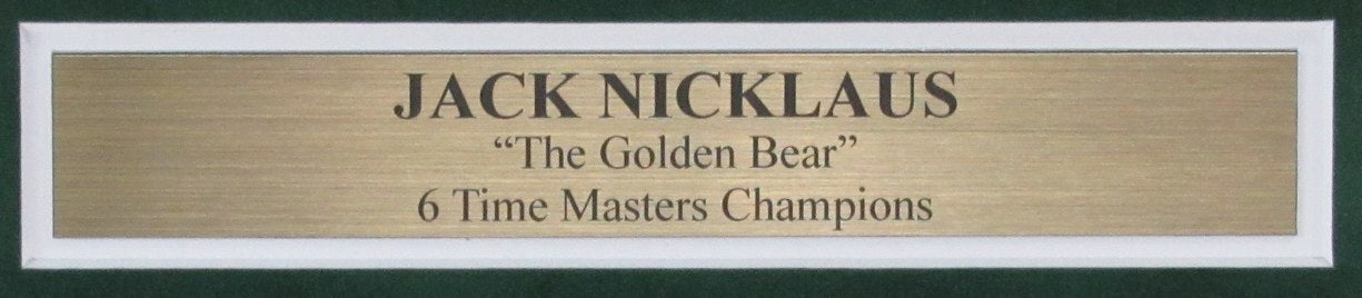 Jack Nicklaus Signed/Auto Masters Pin Flag W/ Card Collage Framed Psa/Dna 192826