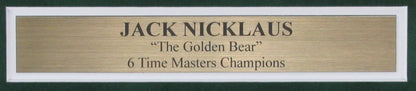Jack Nicklaus Signed/Auto Masters Pin Flag W/ Card Collage Framed Psa/Dna 192826