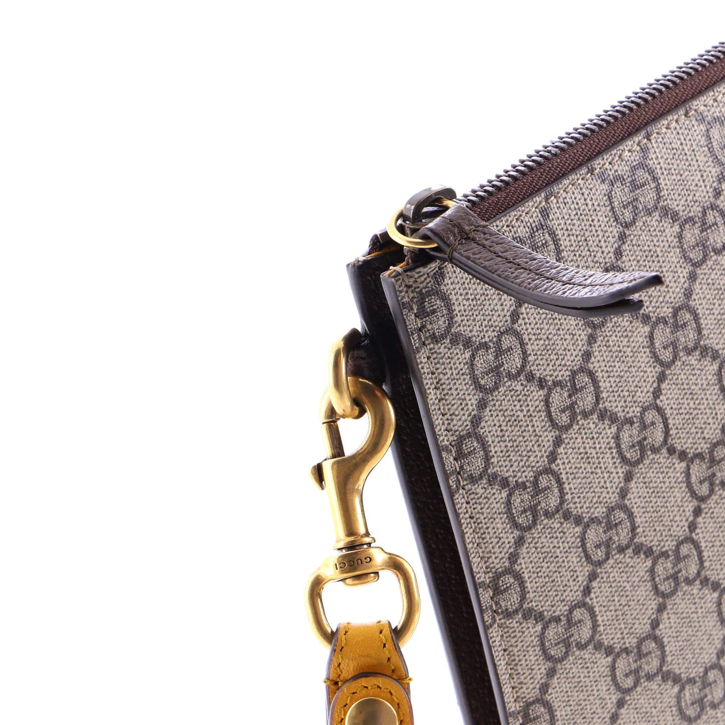 Gucci Neo Vintage Wristlet Pouch Gg Coated Canvas