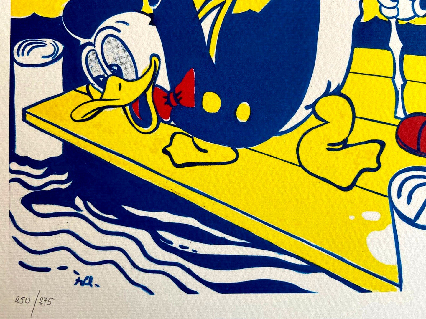 Roy Lichtenstein Lithograph Coa Signed Numbered Crayon Stamp -Kaws