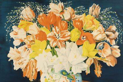 Mois Kisling Large Bouquet Of Tulips 1952 Lithograph Signed Jean Kisling Ed50