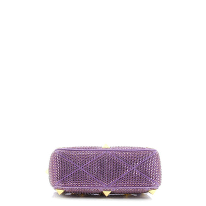 Valentino Garavani Roman Stud Flap Bag Embellished Suede Medium