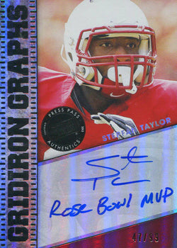 Stepfan Taylor Rose Bowl Mvp Autographed 2013 Press Pass Rookie Card