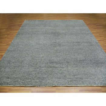 10'X10' Grandma Gray Undyed Modern Grass Hand Knotted Wool Oriental Rug