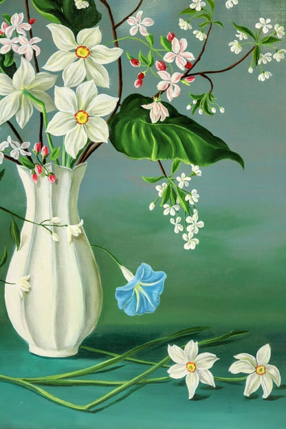 Robert Antoine Bouquet Printanier Original Oil Painting Still Life Flowers