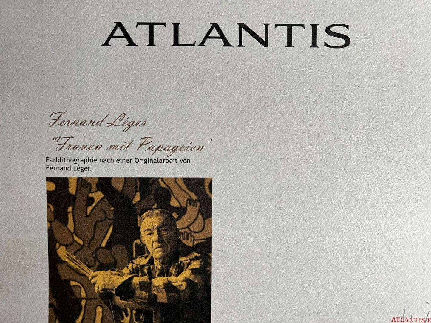 Fernand Lger Lithograph Coa (Original Numbered Signature Stamp)
