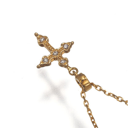 Loree Rodkin Necklace Petite Gothic Cross Diamond 18K 750 Yellow Gold