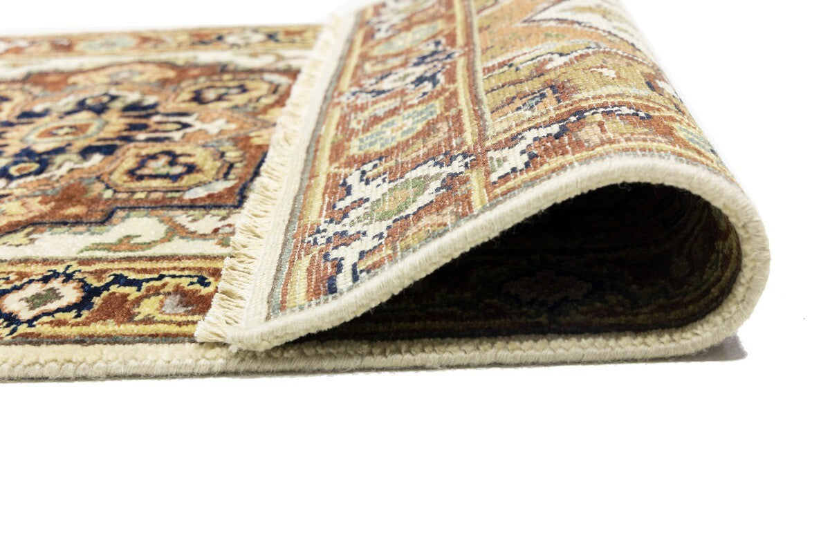 Heriz Serapi Oriental Runner Rug Geometric Design