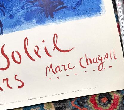 Marc Chagall Rare Baie Des Anges Stone Lithograph Original French Travel Poster