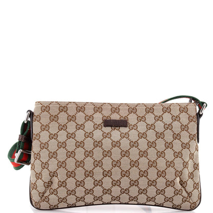 Gucci Web Strap Messenger Bag Gg Canvas Small