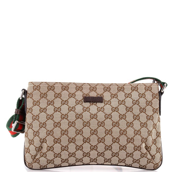 Gucci Web Strap Messenger Bag Gg Canvas Small