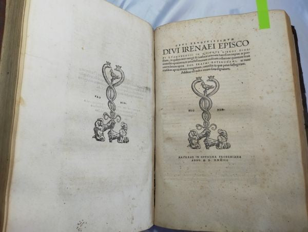 1531-1534 Froben Gregorius Nazianzen Orationes & Irenaeus Erasmus Editio Vellum