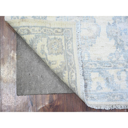 4'X5'9" Commercial White Finer Peshawar Wool Hand Knotted Oriental Rug