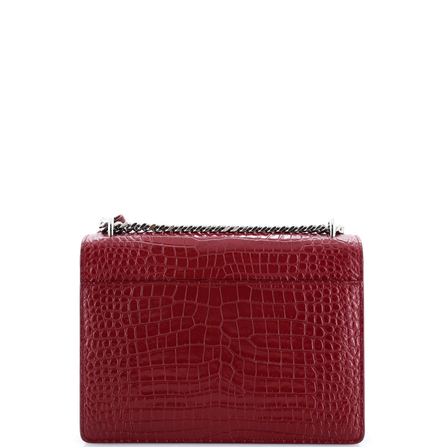 Saint Laurent Sunset Crossbody Bag Crocodile Embossed Leather Medium
