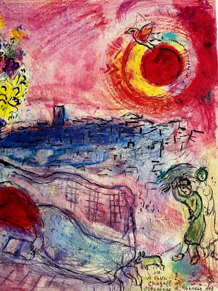 Marc-Chagall Lithograph Coa Original Hand-Signed Hand-Numbered Limited