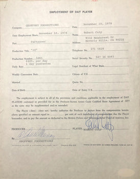 (JSA) Robert Culp Autographed Contract