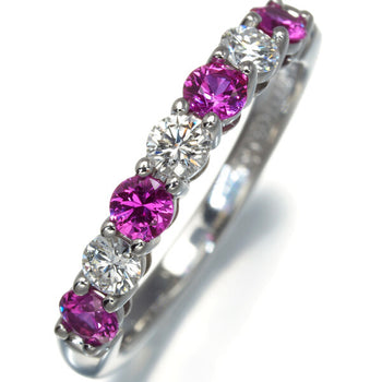 Tiffany&Co. Ring Forever Band Pink Sapphire Diamond Half Us4.5 Pt950