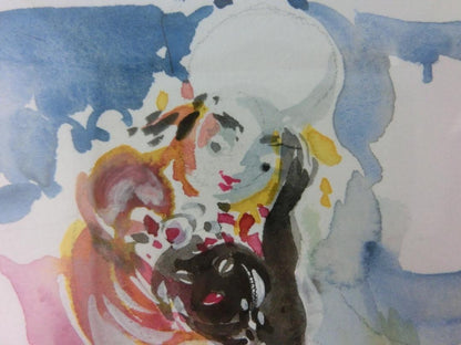 Heinz Werner "Fliegender Teppich" 2001 Original Watercolor Meissen Designer Sign