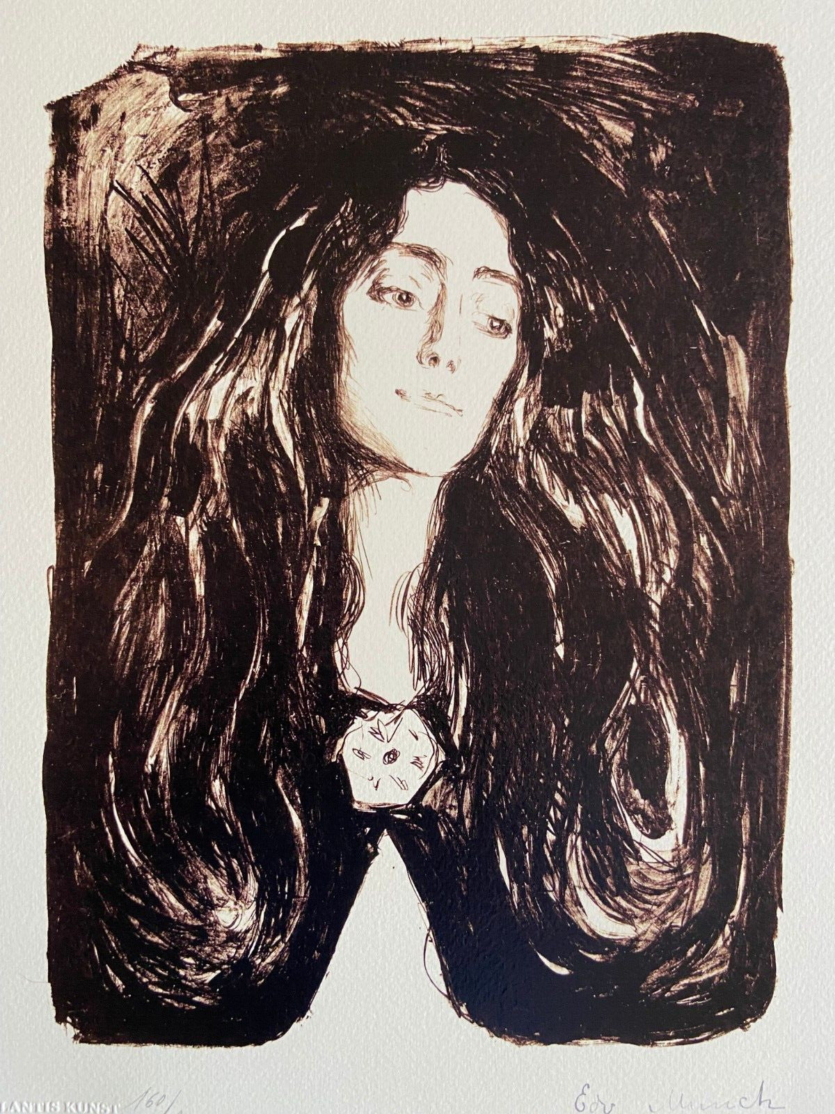 Edvard Munch Lithograph Coa Signature Hand-Numbered Limited Edition