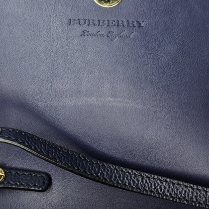 Burberry Hampshire Wallet On Chain Leather And House Check Canvas