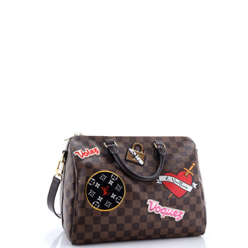 Louis Vuitton Speedy Bandouliere Bag Limited Edition Patches Damier 30