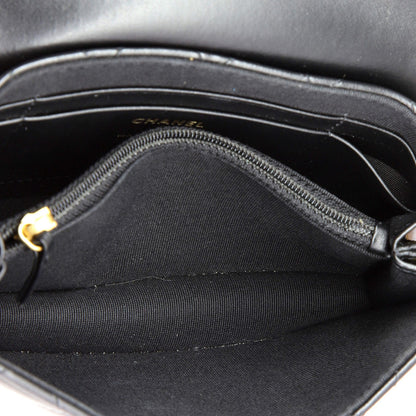 Chanel Cc Accordion Round Flap Phone Holder Quilted Lambskin