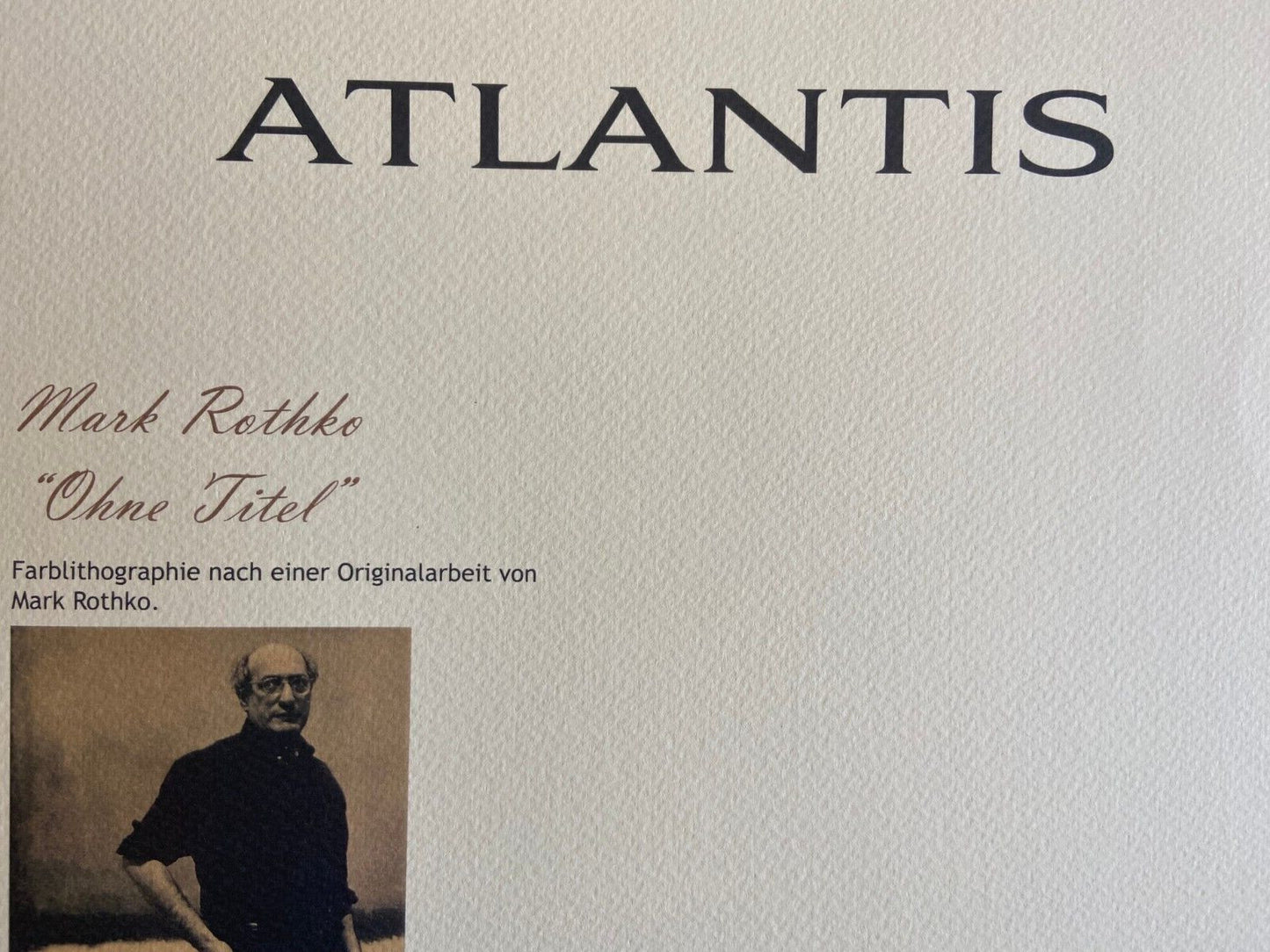 Mark Rothko Lithograph Coa Signed Op Numbered 180 Willem-De-Kooning