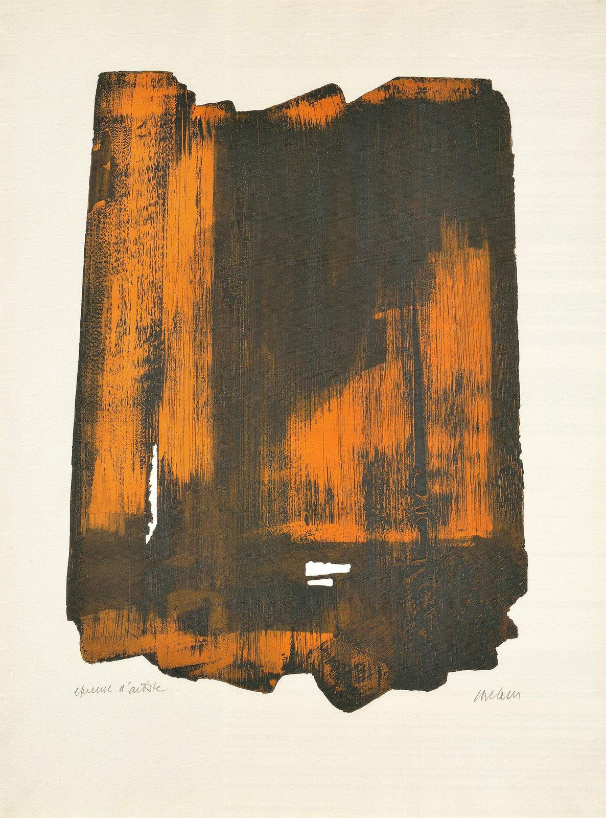 Pierre Soulages Eau Forte Ink " Offset Lithograph Modernism