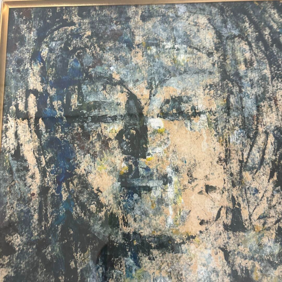 Kong Baiji (China) - Meditation Unique Oil Stick On Paper Original Painting