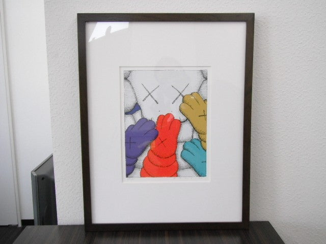 Hand signed silkscreen print urge by KAWS limited edition framed