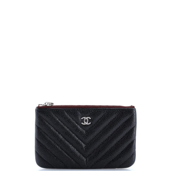 Chanel Classic O Case Pouch Chevron Caviar Mini