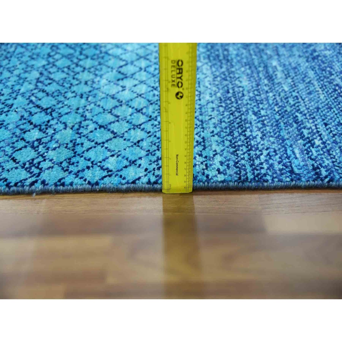 10'X14'1" Blue Chiaroscuro Collection Hand Knotted Wool Oriental Rug