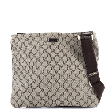 Gucci Zip Top Messenger Bag Gg Coated Canvas Large