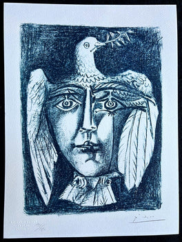 Pablo Picasso Lithograph Coa Signed In Pen Numbered By Hand Stamped Crayon