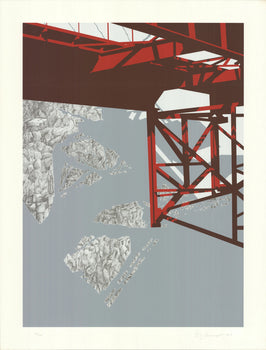 Allan D'Arcangelo Red Bridge Signed 