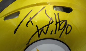 T.J. Watt Autographed Full Size Flash Authentic