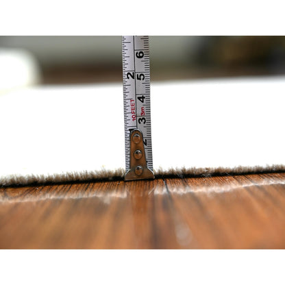 4'1"X5'8" Ivory White Wash Peshawar Faded Colors Wool Hand Knotted Rug