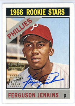 #254 Fergie Jenkins Autographed 2002 Topps Archive Team Topps Legends Card