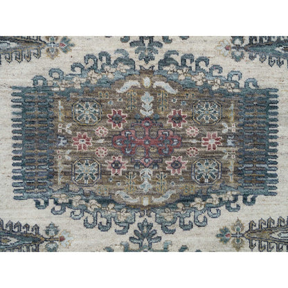 8'X8' Alabaster Ivory Wool Reimagined Viss Design Hand Knotted Round Rug