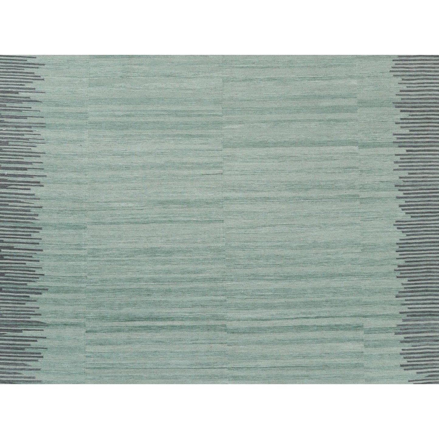 8'2"X10'1" Hand Woven Light Green Flat Weave Afghan Kilim Reversible Rug