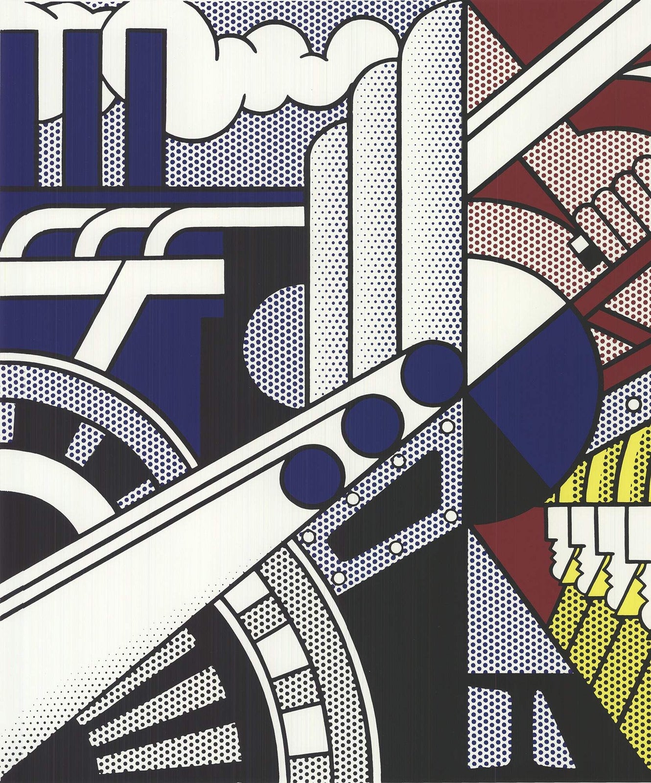 Blu ROY LICHTENSTEIN Study For Preparedness 27.5" x 35.5" Serigraph 1989 Pop Art