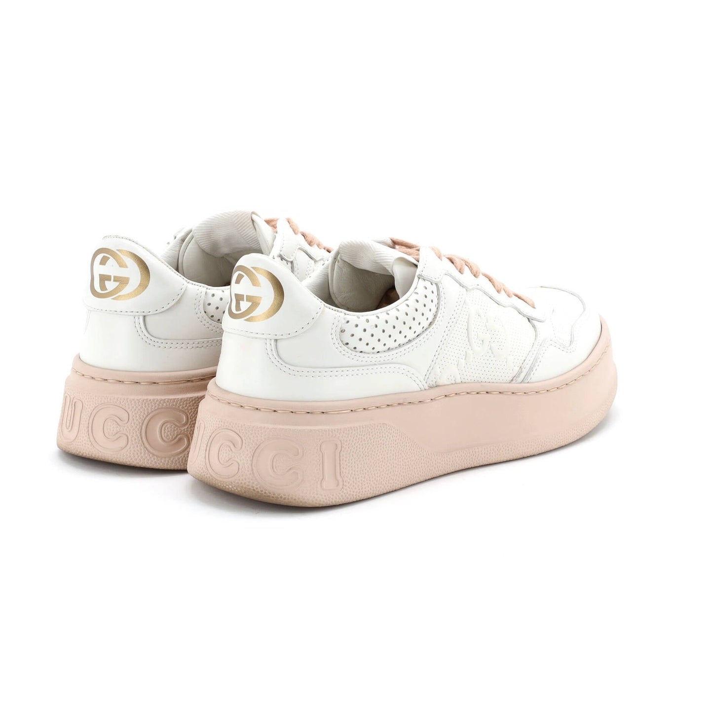 Gucci Chunky B Sneakers Gg Embossed Perforated Leather