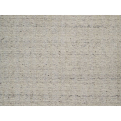 8'X8' Ivory Natural Wool Vertical Stripes Design Hand Loomed Round Rug